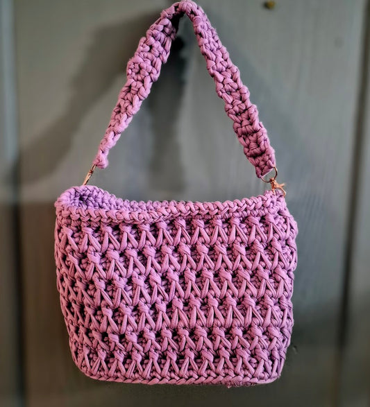 Lavender Luxe Hand-Crocheted Bag